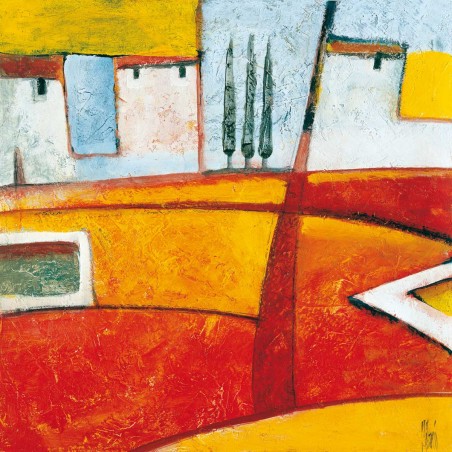 Village At Noon - 50X50cm